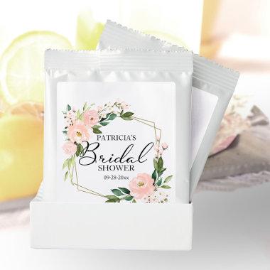 Pink Blush Floral Gold Geometric Bridal Shower Margarita Drink Mix
