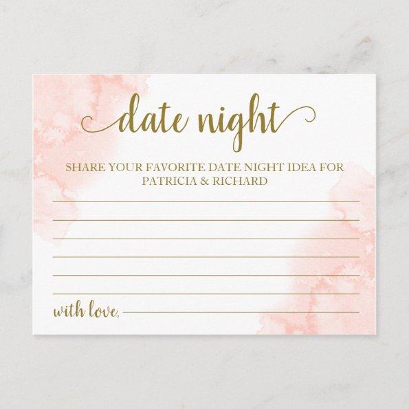 Pink Blush Floral Gold Geometric Date Night Idea PostInvitations