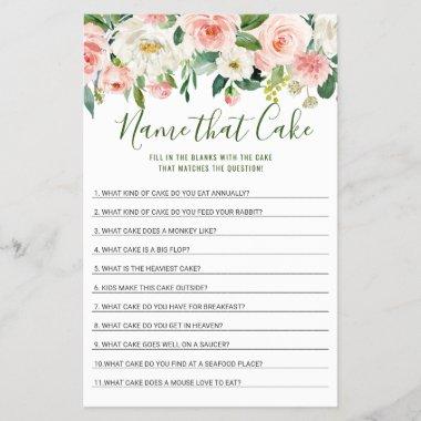 Pink Blush Flowers Double-Sided Bridal Shower Game