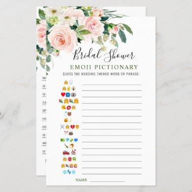 Pink Blush Flowers Double-Sided Bridal Shower Game