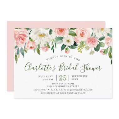Pink Blush Flowers Greenery Floral