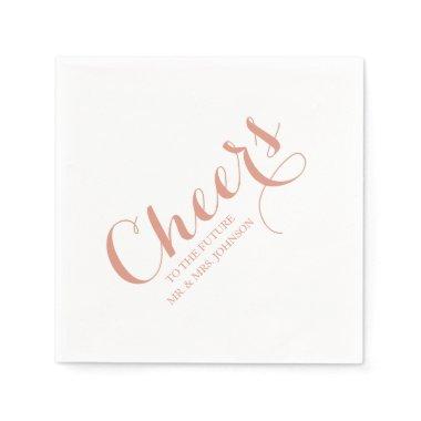 Pink Blush Future Mr & Mrs Name Simple Wedding Napkins