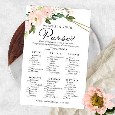 Pink Blush Geometric What's In Your Purse Game Flyer