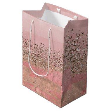 Pink Blush Glitter Moroccan Indian Princess Party Medium Gift Bag
