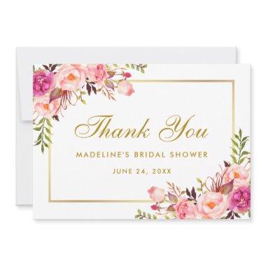 Pink Blush Gold Floral  Thanks