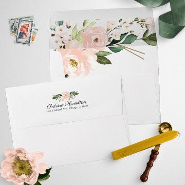 Pink Blush Gold Geometric Bridal Shower Envelope