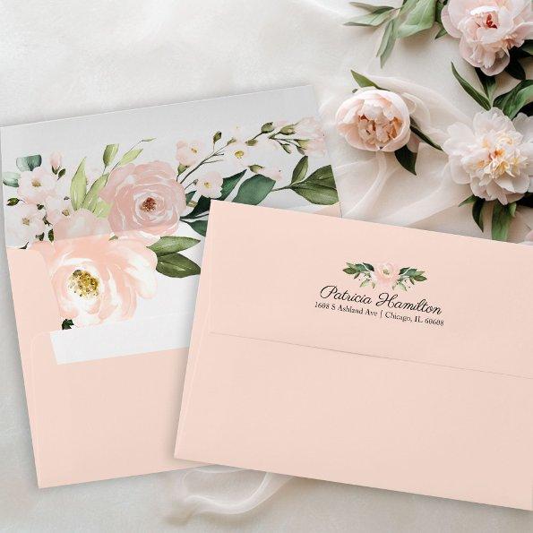 Pink Blush Gold Geometric  Envelope