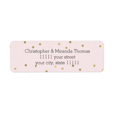 Pink Blush Gold Sparkle Confetti Personalized Label