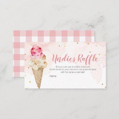 Pink Blush Ice Cream Undies Raffle Bridal Shower Enclosure Invitations