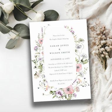 Pink Blush Lilac Wildflower Couples Shower Invite