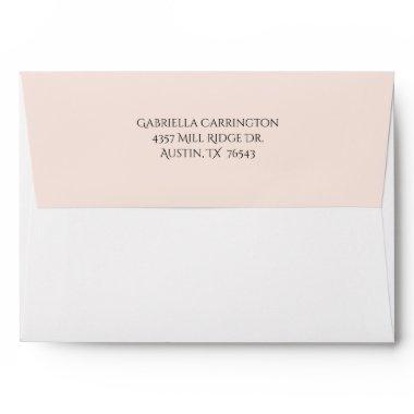 Pink Blush Return Address Wedding  Envelope