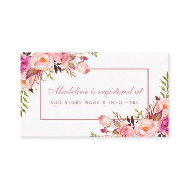 Pink Blush Shower Registry Insert Card