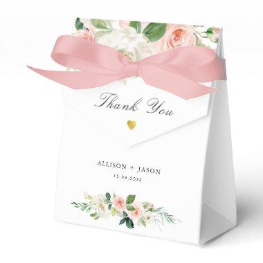Pink blush watercolor floral wedding favor box