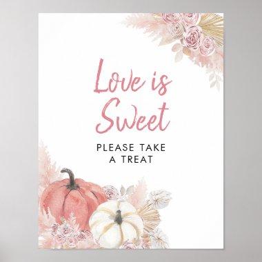 Pink Bohemian Fallin in Love Pumpkin Love is Sweet Poster