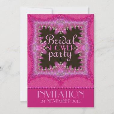 Pink Bohemian Princess Bridal Shower Invitations