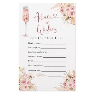 Pink Boho Petals and Prosecco Advice & Wishes