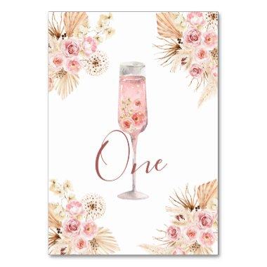 Pink Boho Rose Soiree  Table Number