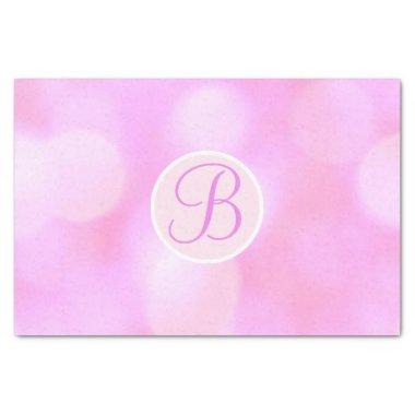 Pink Bokeh Sparkle Lights Monogram Letter Initial Tissue Paper