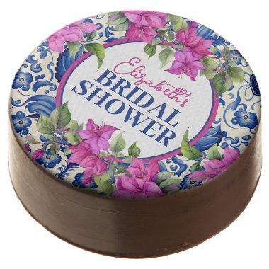 Pink Bougainvillea Blue Tile  Chocolate Covered Oreo