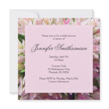 Pink Bouquet  Invite in Charcoal Gray