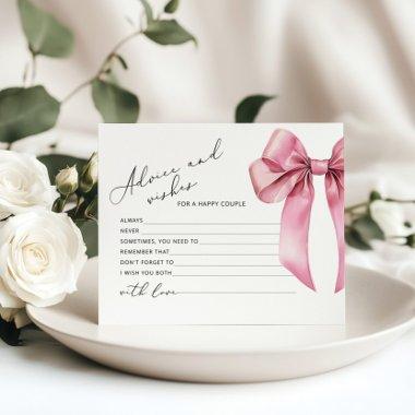 Pink Bow Advice and wishes script bridal