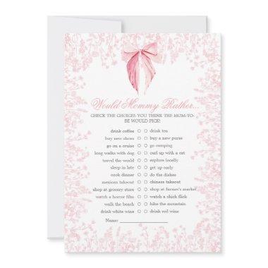 pink bow Baby Shower Game