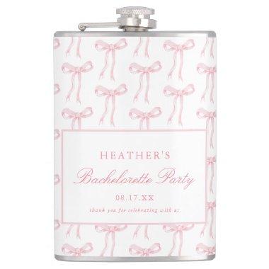 Pink Bow Bachelorette Party Favors Flask