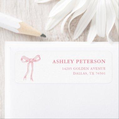 Pink Bow Blush  Return Address Label
