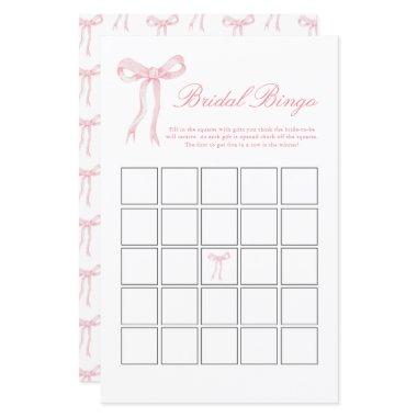 Pink Bow Bridal Bingo Pink  Game