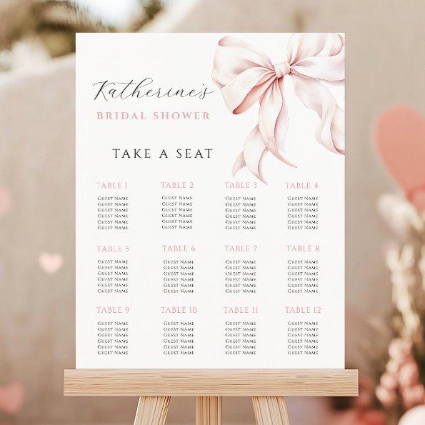 Pink Bow  Seating Chart Foam Board