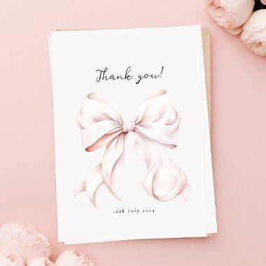 Pink Bow Bridal Shower Thank You Invitations