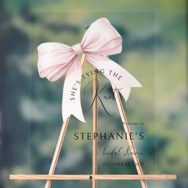 Pink Bow  welcome Acrylic Sign
