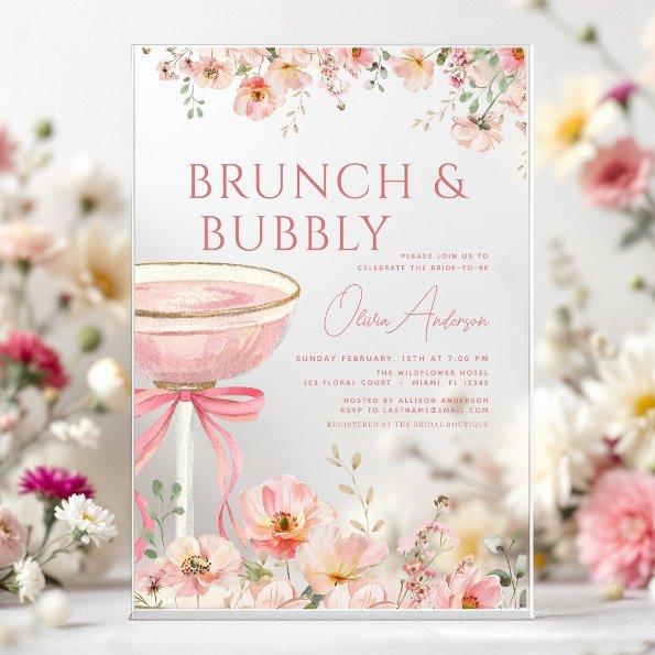 Pink Bow Brunch and Bubbly Champagne  Acrylic