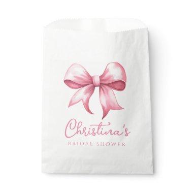 Pink Bow Coquette Bridal Shower Favor Bag