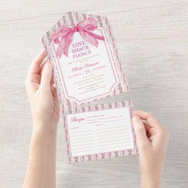 Pink Bow Coquette Love Shack Fiance  All In One