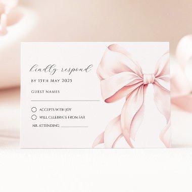 Pink Bow Elegant RSVP Response