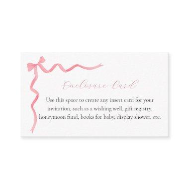 Pink Bow Enclosure Invitations