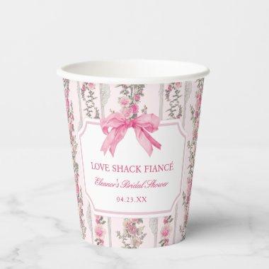 Pink Bow Love Shack Fiancé  Favors Paper Cups