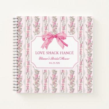 Pink Bow Love Shack Fiance Bridal Shower Guestbook Notebook