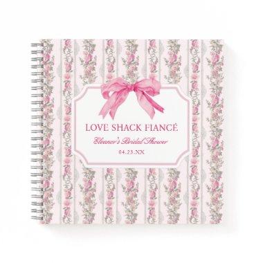 Pink Bow Love Shack Fiance Bridal Shower Guestbook Notebook