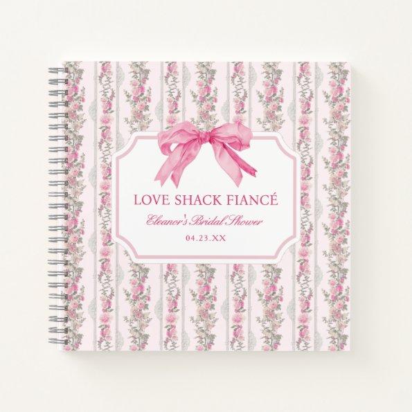 Pink Bow Love Shack Fiance Bridal Shower Guestbook Notebook