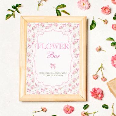 Pink Bow Love Shack Flower Bar Poster
