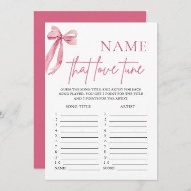 Pink Bow Name That Love Tune Bridal Shower Game Invitations