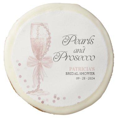 Pink Bow Pearls And Prosecco  Sugar Cookie