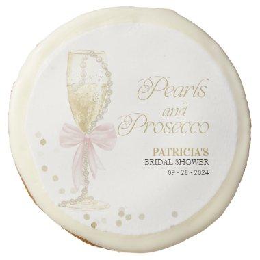 Pink Bow Pearls And Prosecco  Sugar Cookie