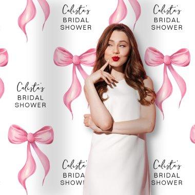Pink Bow Personalized  Large Backdrop
