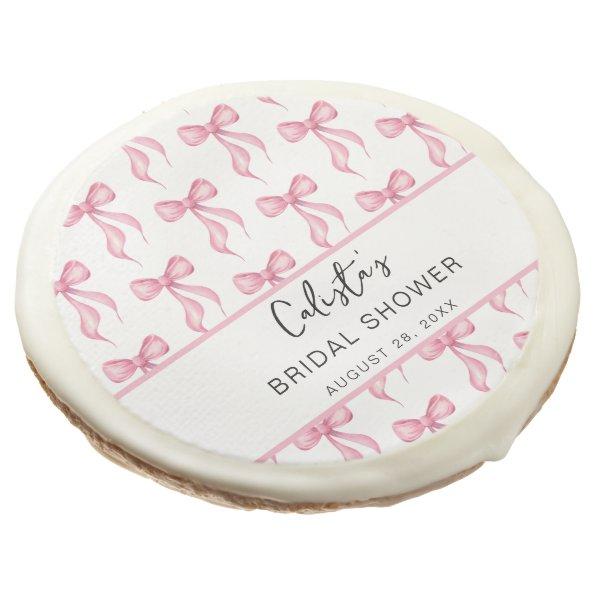 Pink Bow Personalized  Sugar Cookie