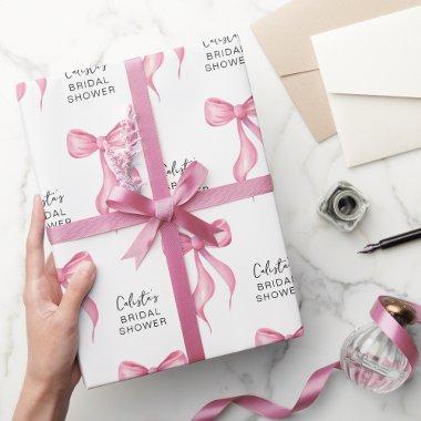 Pink Bow Personalized  Wrapping Paper
