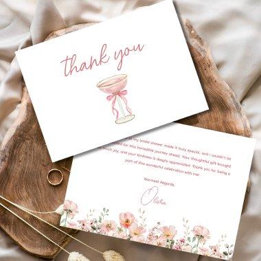 Pink Bow Petals & Prosecco Blush  Thank You
