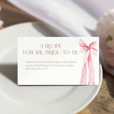 Pink Bow Recipe for the bride to be Enclosure